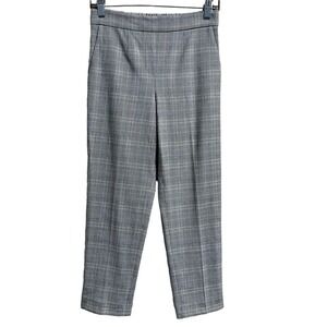 Babaton Aritzia Conan Plaid Dress Pants Pull On Crop Elastic Waist Women's Sz 2